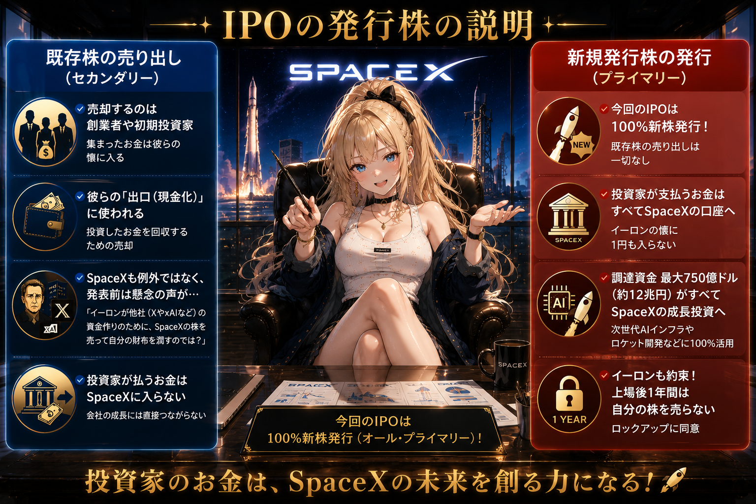 未来への搭乗券（スペースX株）のイメージ