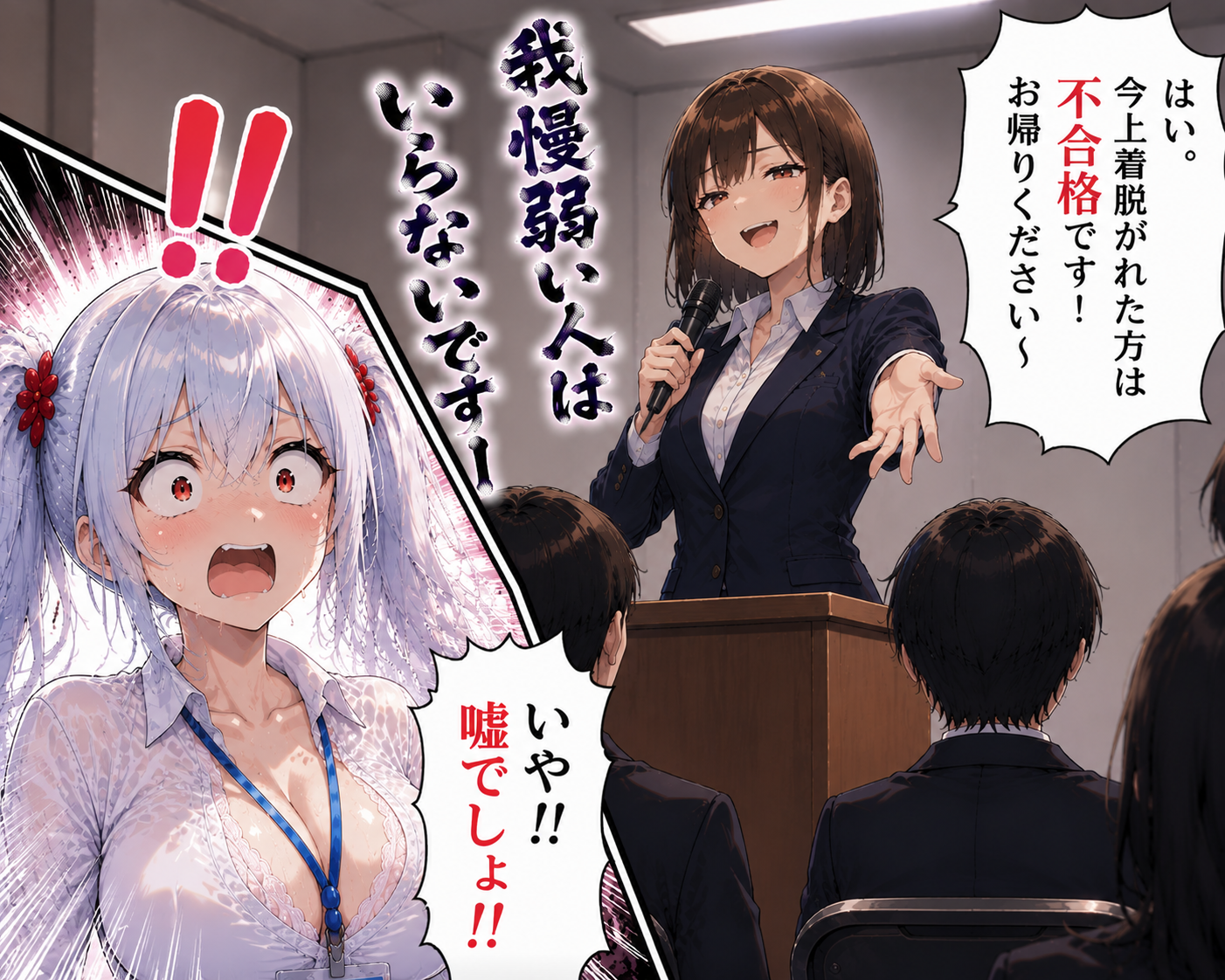 理不尽な不合格 4コマ目