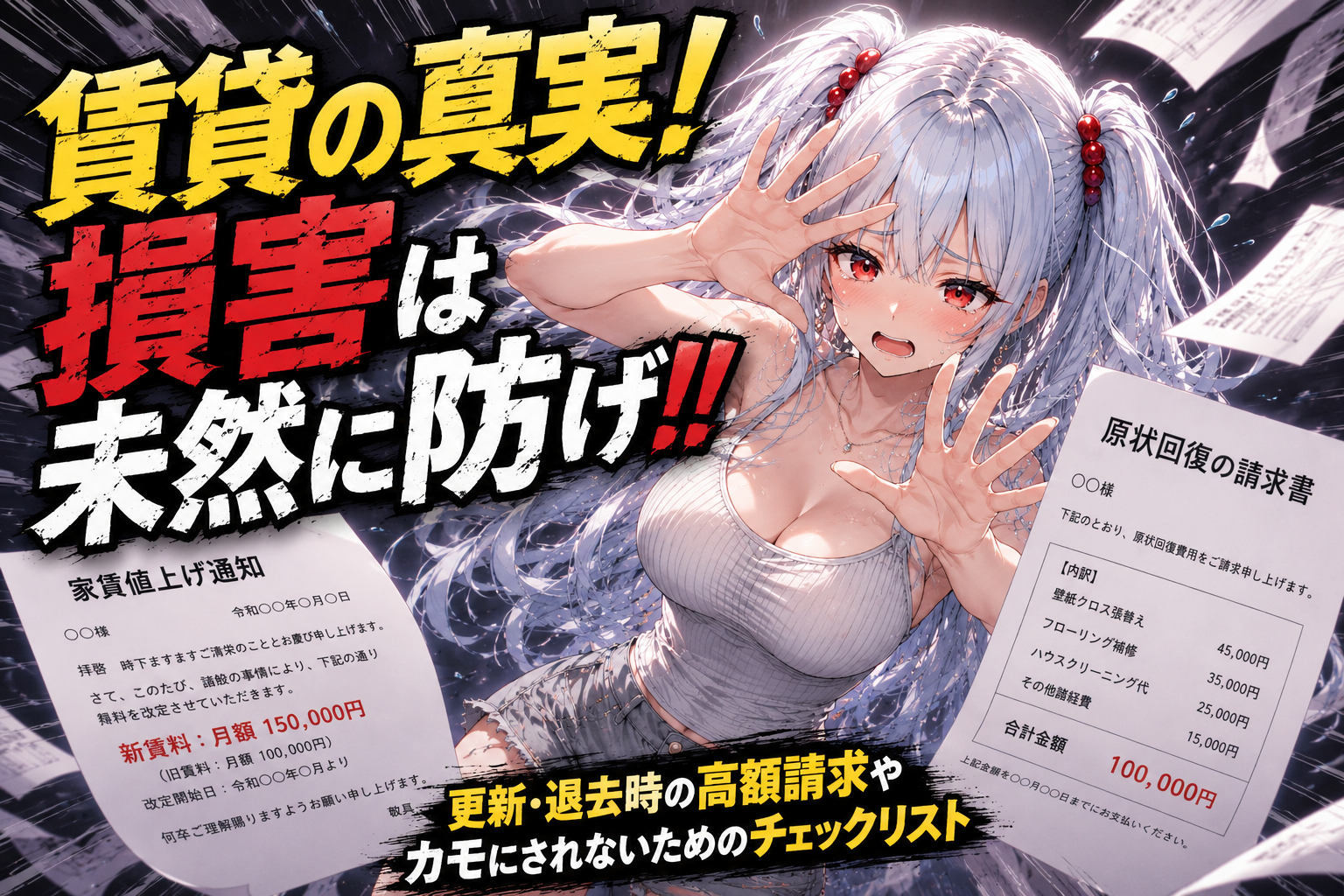 賃貸の家賃アップ連絡や現状回復の不条理な請求についての対策を書いた記事のアイキャッチ